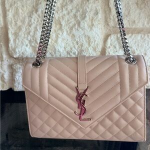 Yves Saint Laurent Cream Quilted Shoulder Bag